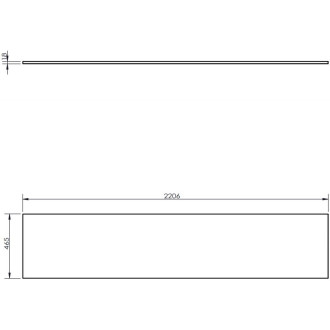 Pracovná doska Mexen Uni 220 cm, čierny lesk - 91AXX-2204-464-18-70