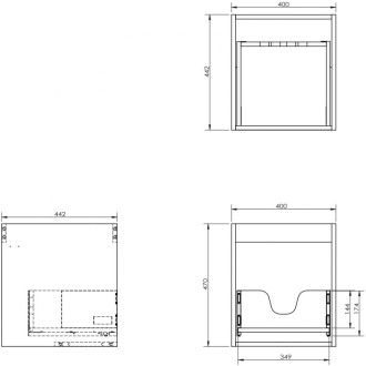 Korpus umývadlovej skrinky Mexen Box-A 40 cm, 1 zásuvka, čierny lesk - 91AX0-0400-470-1-70