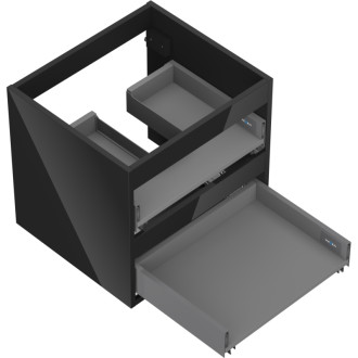 Korpus umývadlovej skrinky Mexen Box-A 50 cm, 2 zásuvky, čierny lesk - 91AX0-0500-470-2-70