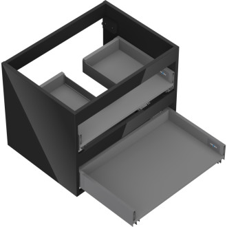 Korpus umývadlovej skrinky Mexen Box-A 60 cm, 2 zásuvky, čierny lesk - 91AX0-0600-470-2-70