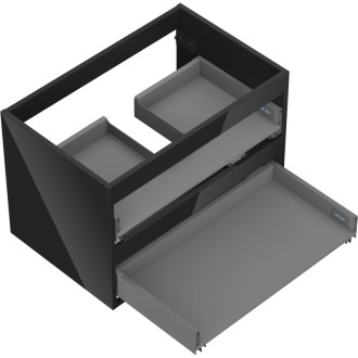 Korpus umývadlovej skrinky Mexen Box-A 70 cm, 2 zásuvky, čierny lesk - 91AX0-0700-470-2-70