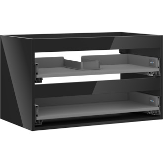 Korpus umývadlovej skrinky Mexen Box-A 80 cm, 2 zásuvky, čierny lesk - 91AX0-0800-470-2-70