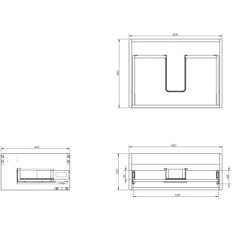 Korpus umývadlovej skrinky Mexen Box-A 60 cm, 1 zásuvka, čierny lesk - 91AX0-0600-235-1-70