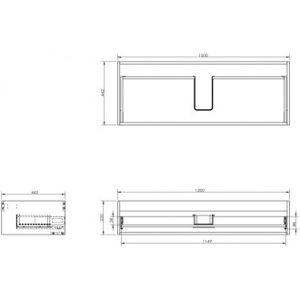 Korpus umývadlovej skrinky Mexen Box-A 120 cm, 1 zásuvka, čierny lesk - 91AX0-1200-235-1-70