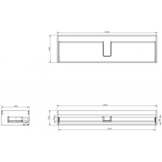 Korpus umývadlovej skrinky Mexen Box-A 160 cm, 1 zásuvka, čierny lesk - 91AX0-1600-235-1-70