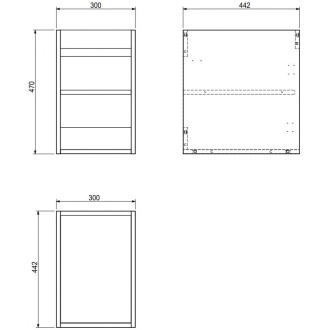 Korpus umývadlovej skrinky Mexen Box-A 30 cm, čierny lesk - 91AX1-0300-470-1-70