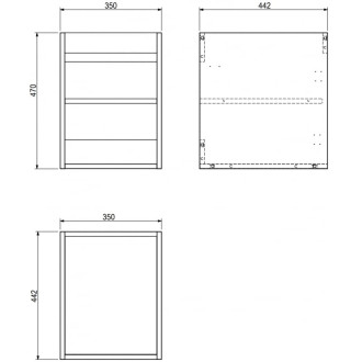 Korpus umývadlovej skrinky Mexen Box-A 35 cm, čierny lesk - 91AX1-0350-470-1-70
