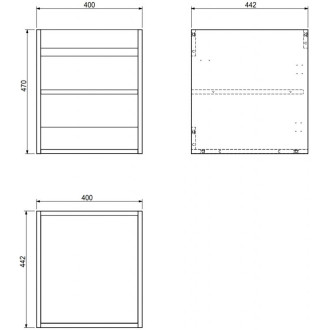 Korpus umývadlovej skrinky Mexen Box-A 40 cm, čierny lesk - 91AX1-0400-470-1-70