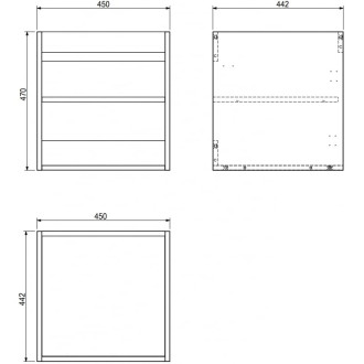 Korpus umývadlovej skrinky Mexen Box-A 45 cm, čierny lesk - 91AX1-0450-470-1-70