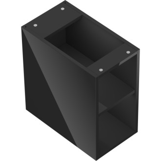 Mexen Box-A otvorená skrinka s policou 25 cm, čierny lesk - 91AX2-0250-470-0-70