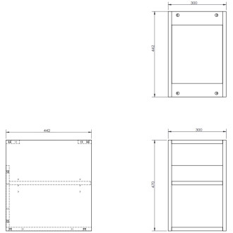 Mexen Box-A otvorená skrinka s policou 30 cm, čierny lesk - 91AX2-0300-470-0-70