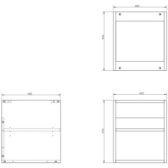 Mexen Box-A otvorená skrinka s policou 40 cm, čierny lesk - 91AX2-0400-470-0-70
