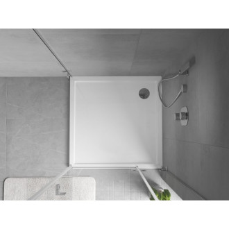 Mexen Flow úzka štvorcová sprchová vanička 110 x 110 cm, biely lesk - 46S101111