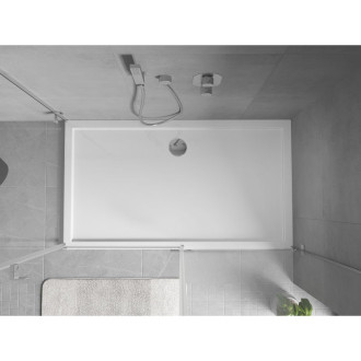 Mexen Flow úzka obdĺžniková sprchová vanička 150 x 70 cm, biely lesk - 46R107015