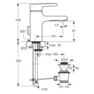 Ideal Standard ATTITUDE A 4594AA umývadlová batéria s výpustou