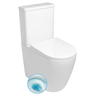 TURKU WC kombi, Vortex Rimless, spodný/zadný odpad, biela