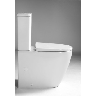 TURKU WC kombi, Vortex Rimless, spodný/zadný odpad, biela