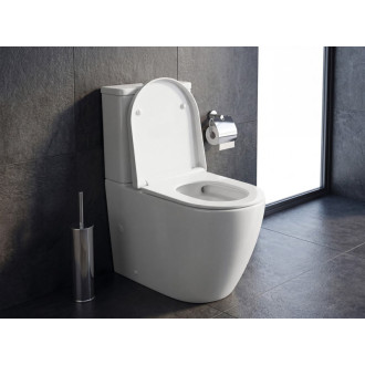 TURKU WC kombi, Vortex Rimless, spodný/zadný odpad, biela