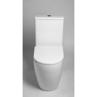 TURKU WC kombi, Vortex Rimless, spodný/zadný odpad, biela