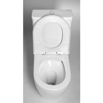 TURKU WC kombi, Vortex Rimless, spodný/zadný odpad, biela
