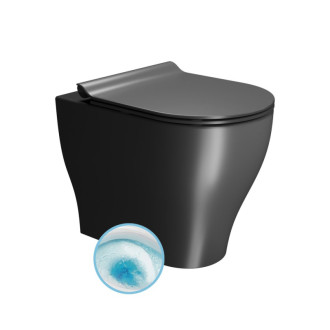 TONO WC misa stojaca, Geniusflush, 36x53cm, spodný/zadný odpad, čierna dual-mat