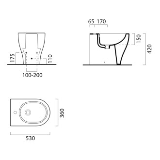 TONO bidet stojaci 36x53cm, biela ExtraGlaze