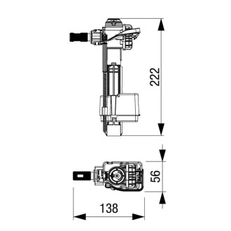 FLUIDMASTER napúšťací ventil, bočný prívod 1/2", mosadz 747U-038 47635
