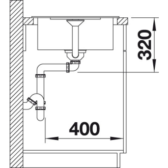 Blanco METRA 45 S Compact 520570 drez s odkvapom, obojstranný perlovo šedá drez vstavaný