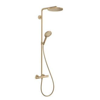 Sprchový systém Hansgrohe Raindance Select S na stenu s termostatickou batériou kartáčovaný bronz 27633140