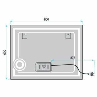 REA Zrkadlo LED 80x60cm HAVEN HOM-01806