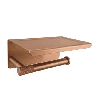 REA Modern Držiak na toaletný papier s poličkou 6613 Copper Brush REA-98039
