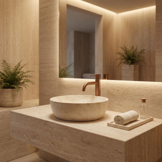 REA Umývadlo na dosku REA Amelia Travertine Classic 48 REA-U4210