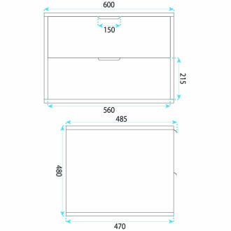 REA Mono Koupelnová skříňka pod umyvadlo 60cm White REA-M0402