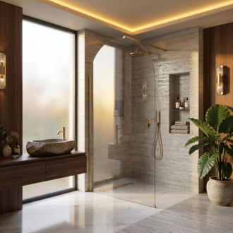 REA Sprchová zástěna Rea Heaven Brush Gold 120 REA-K6682