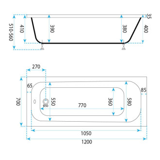 REA Gloria Akrylátová vestavná vana 120 REA-W0083