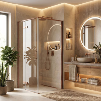 REA Sprchový kout Rea Bruno 90x90 Brush Copper REA-K3602