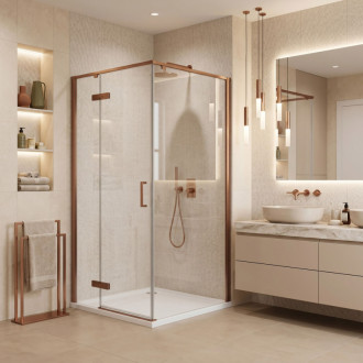 REA Sprchový kout Rea Bruno 90x90 Brush Copper REA-K3602