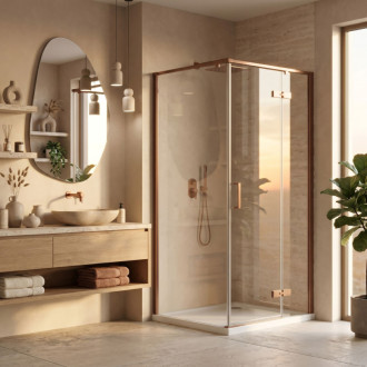 REA Sprchový kout Rea Bruno 90x90 Brush Copper REA-K3602