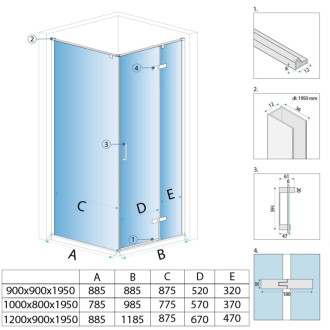 REA Sprchový kout Rea Bruno 120x90 Brush Copper REA-K3605