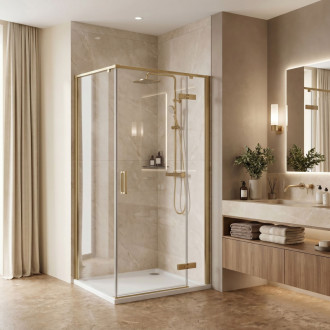 REA Sprchový kout Rea Bruno 90x90 Brush Gold REA-K3600