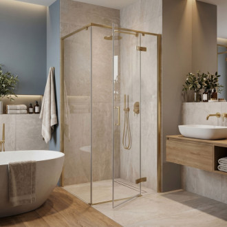 REA Sprchový kout Rea Bruno 90x90 Brush Gold REA-K3600