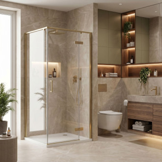 REA Sprchový kout Rea Bruno 90x90 Brush Gold REA-K3600