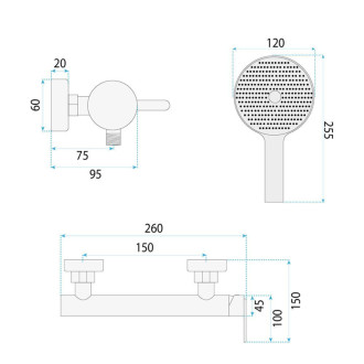 REA Vanová baterie REA Ontario Side Brush Nickel REA-B6550