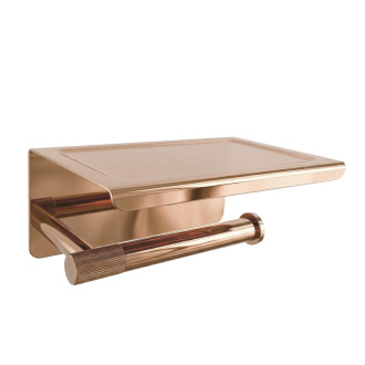 REA Modern Držiak na toaletný papier s poličkou 6613 Copper REA-98055