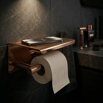 REA Modern Držiak na toaletný papier s poličkou 6613 Copper REA-98055