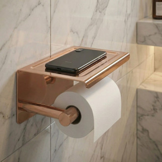 REA Modern Držiak na toaletný papier s poličkou 6613 Copper REA-98055