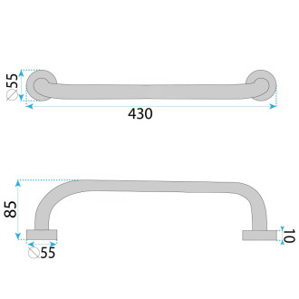 REA Rovné kúpeľňové madlo Chrome 40cm REA-98056