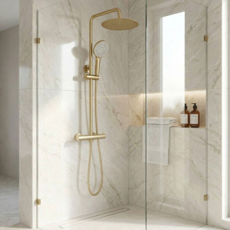 REA Sprchová sada bez výtoku s termostatom Rea Lungo Gold Brush REA-P6730