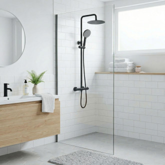 REA Sprchová sada bez výtoku s termostatom Rea Lungo Black REA-P6733