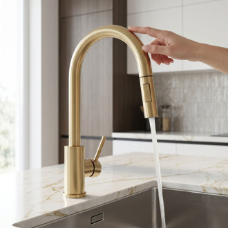 REA Fresh Touch Kuchynská batéria Brush Gold REA-B9842